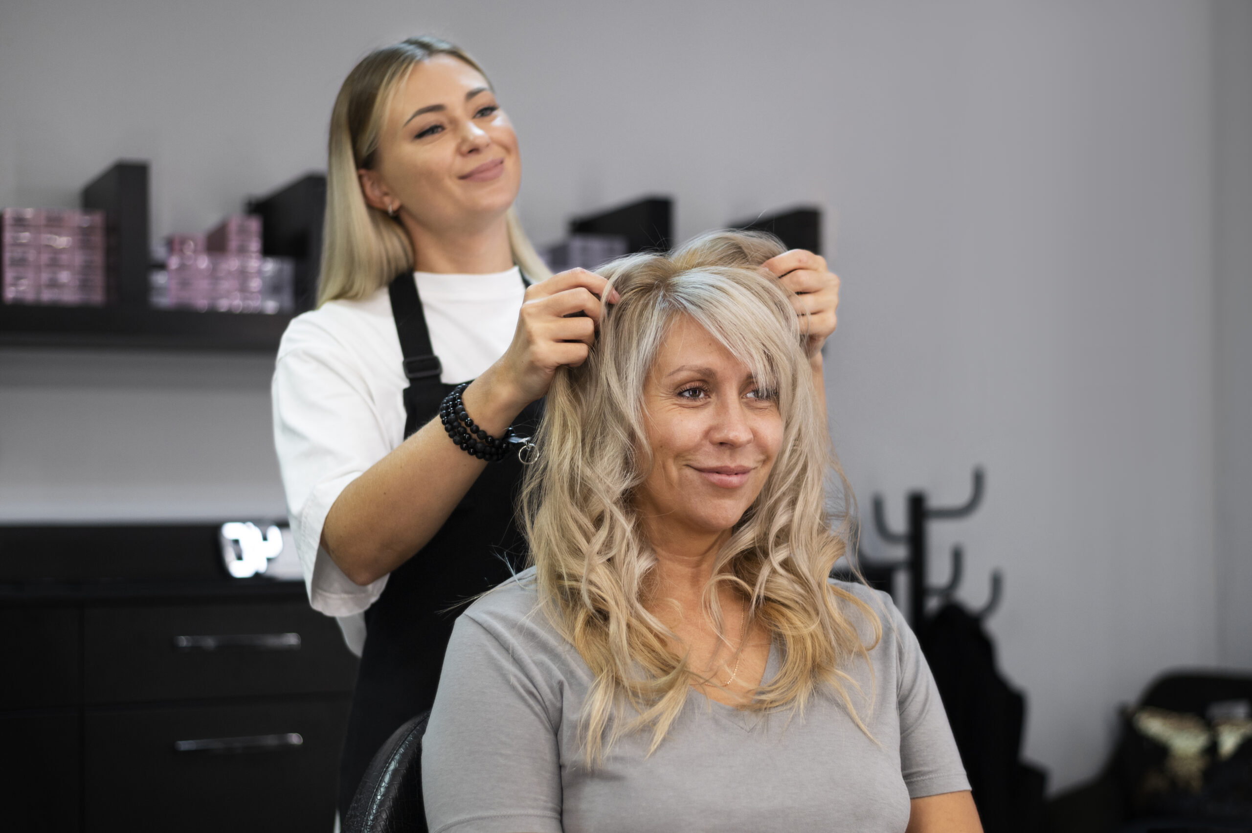 Studio T Salon consultation for hair toppers for volume