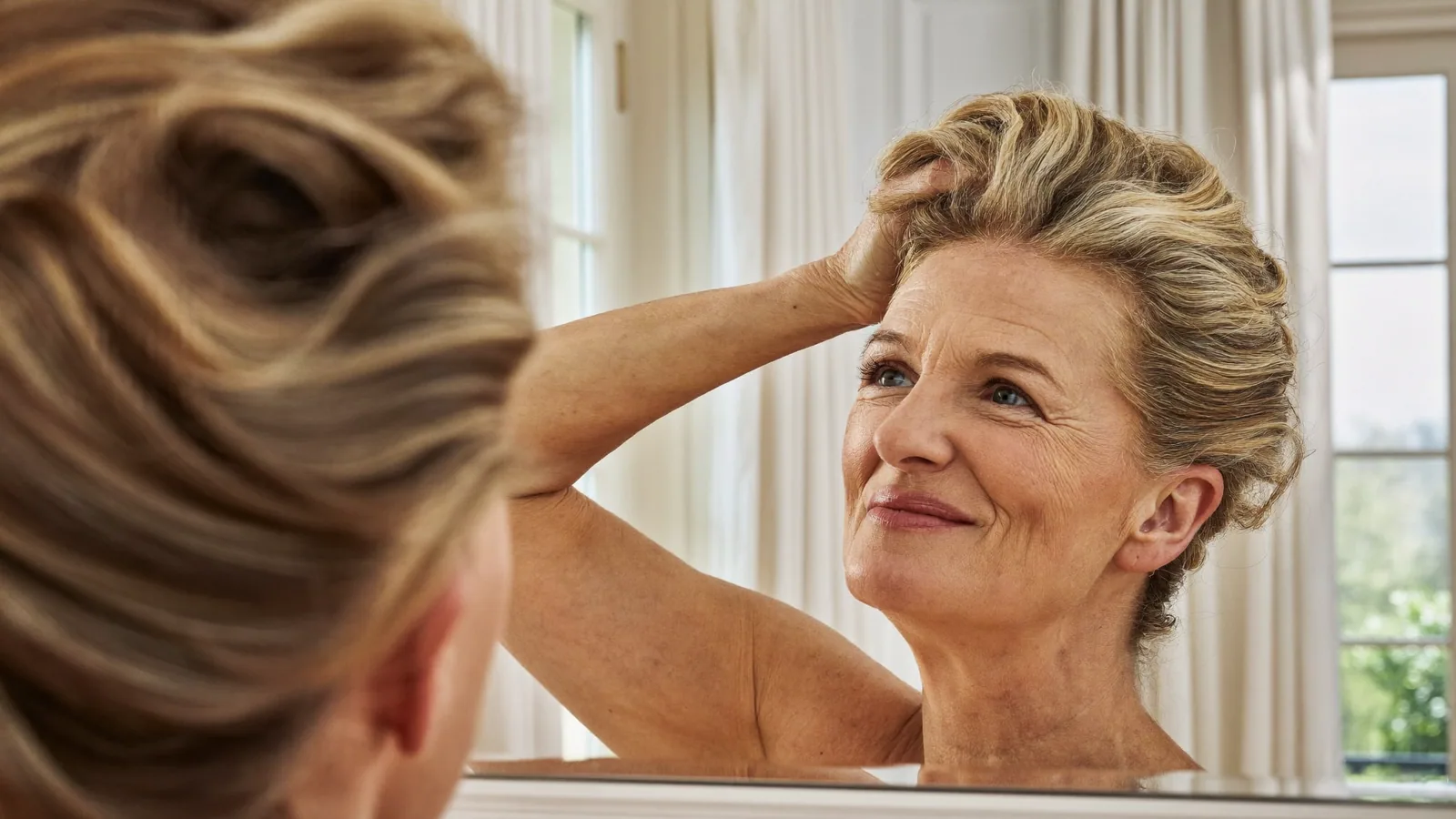 Woman relaxing with her hair down